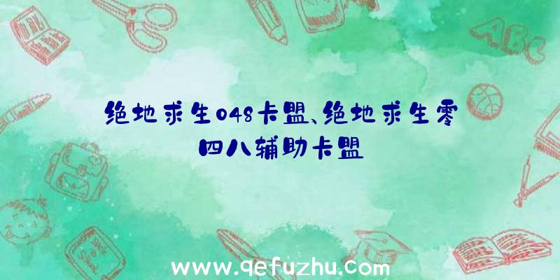 绝地求生048卡盟、绝地求生零四八辅助卡盟