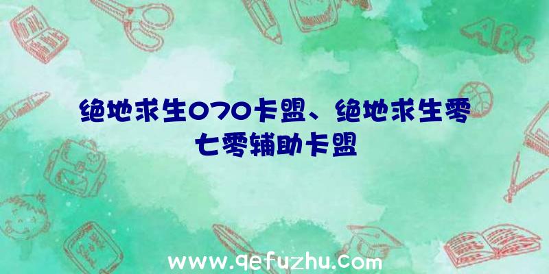 绝地求生070卡盟、绝地求生零七零辅助卡盟