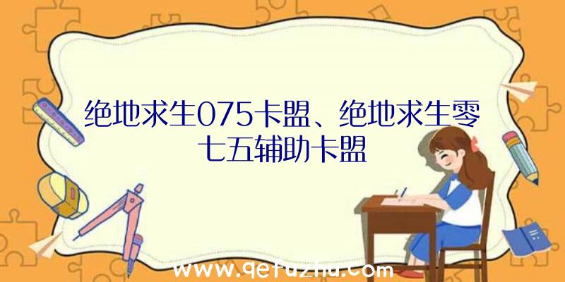 绝地求生075卡盟、绝地求生零七五辅助卡盟