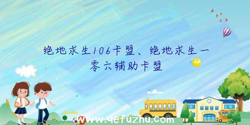 绝地求生106卡盟、绝地求生一零六辅助卡盟