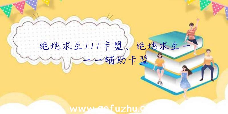 绝地求生111卡盟、绝地求生一一一辅助卡盟