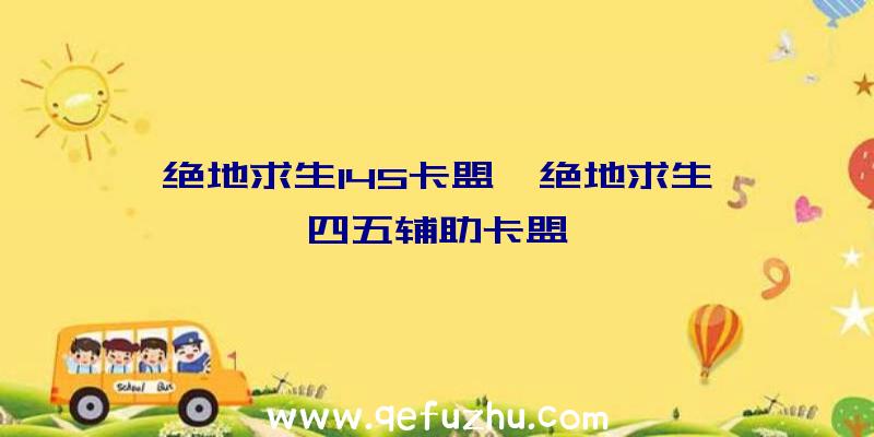 绝地求生145卡盟、绝地求生一四五辅助卡盟