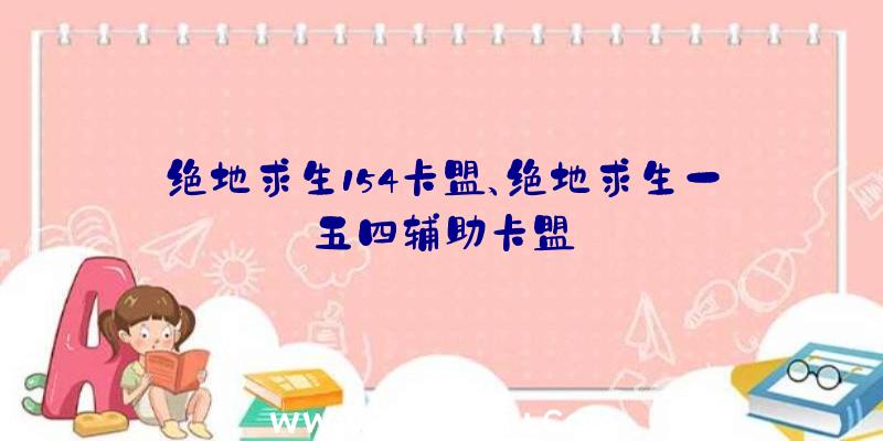 绝地求生154卡盟、绝地求生一五四辅助卡盟