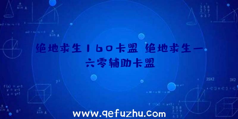 绝地求生160卡盟、绝地求生一六零辅助卡盟