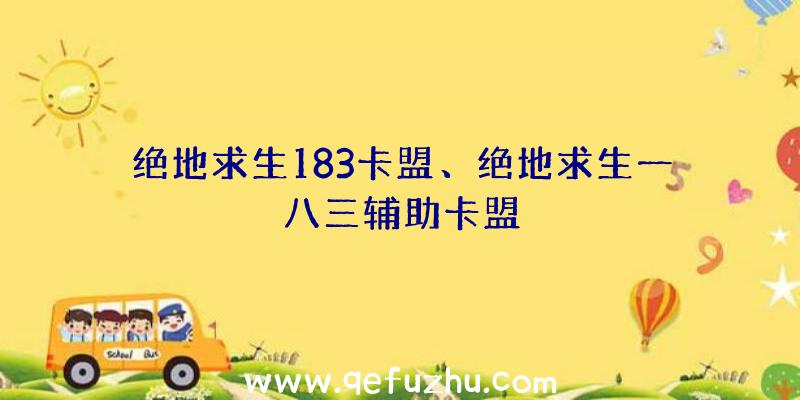 绝地求生183卡盟、绝地求生一八三辅助卡盟