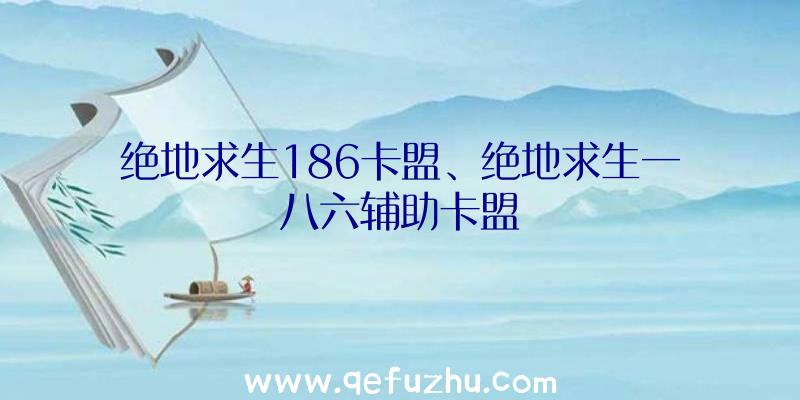 绝地求生186卡盟、绝地求生一八六辅助卡盟