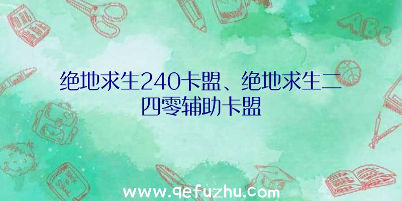 绝地求生240卡盟、绝地求生二四零辅助卡盟