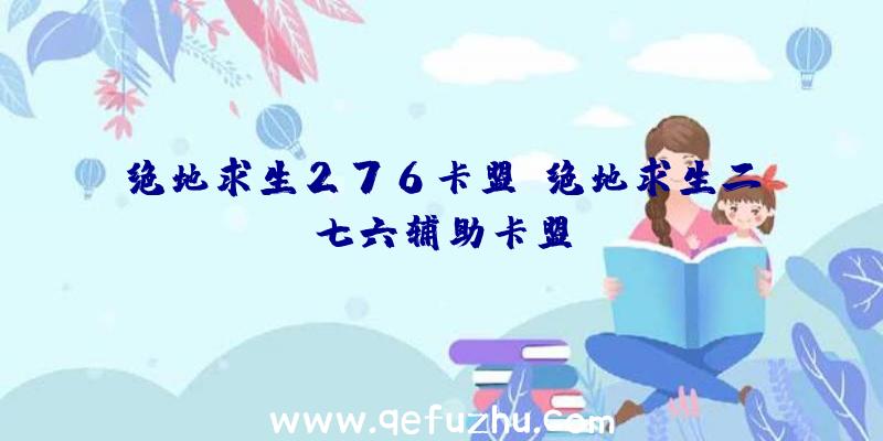 绝地求生276卡盟、绝地求生二七六辅助卡盟