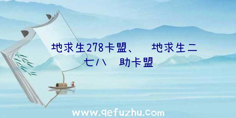 绝地求生278卡盟、绝地求生二七八辅助卡盟