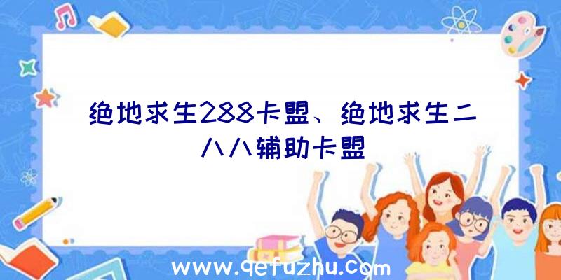 绝地求生288卡盟、绝地求生二八八辅助卡盟