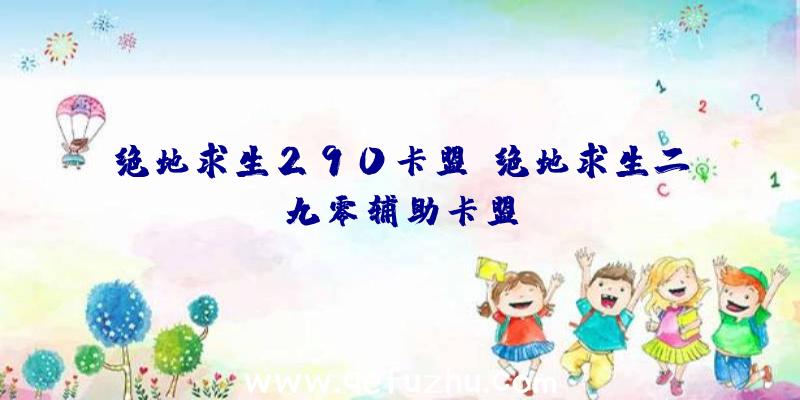 绝地求生290卡盟、绝地求生二九零辅助卡盟