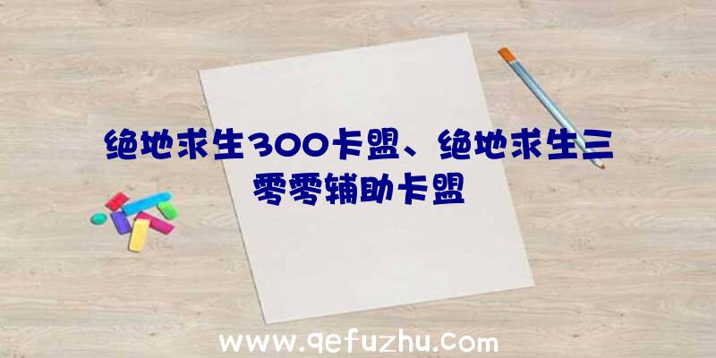 绝地求生300卡盟、绝地求生三零零辅助卡盟