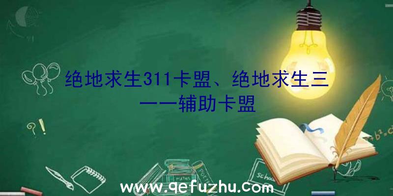 绝地求生311卡盟、绝地求生三一一辅助卡盟