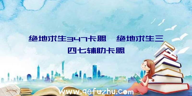 绝地求生347卡盟、绝地求生三四七辅助卡盟