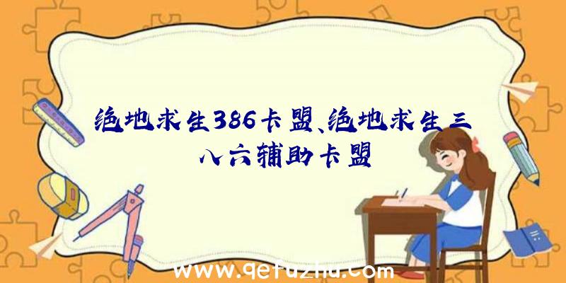 绝地求生386卡盟、绝地求生三八六辅助卡盟