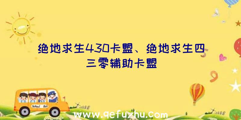 绝地求生430卡盟、绝地求生四三零辅助卡盟