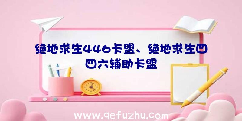 绝地求生446卡盟、绝地求生四四六辅助卡盟