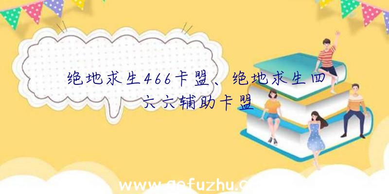 绝地求生466卡盟、绝地求生四六六辅助卡盟