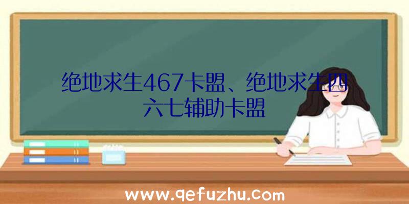 绝地求生467卡盟、绝地求生四六七辅助卡盟