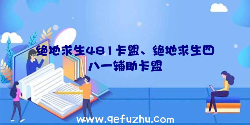 绝地求生481卡盟、绝地求生四八一辅助卡盟