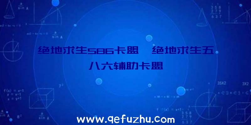 绝地求生586卡盟、绝地求生五八六辅助卡盟