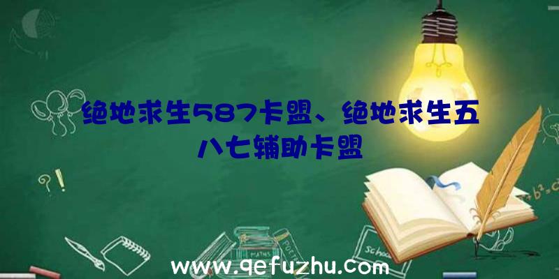 绝地求生587卡盟、绝地求生五八七辅助卡盟