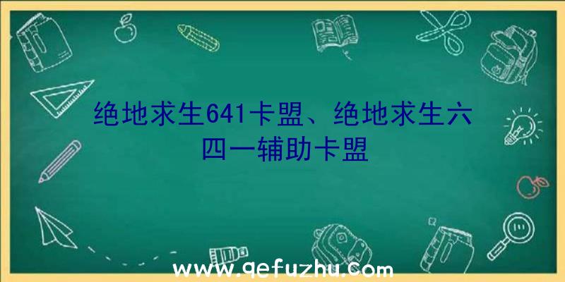 绝地求生641卡盟、绝地求生六四一辅助卡盟