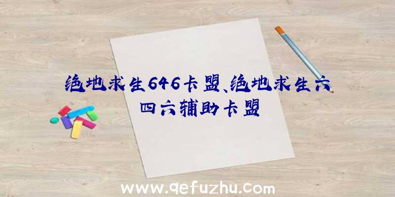 绝地求生646卡盟、绝地求生六四六辅助卡盟