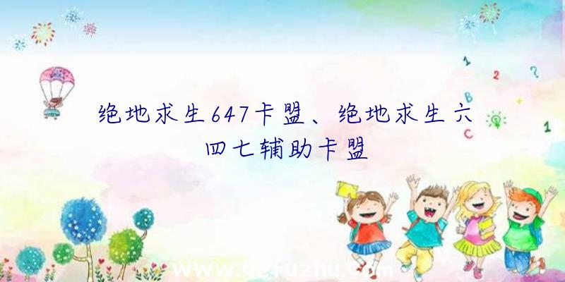 绝地求生647卡盟、绝地求生六四七辅助卡盟