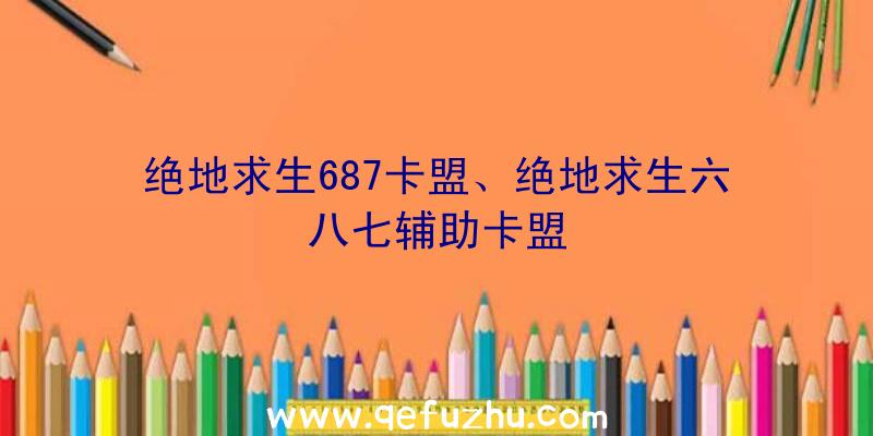 绝地求生687卡盟、绝地求生六八七辅助卡盟