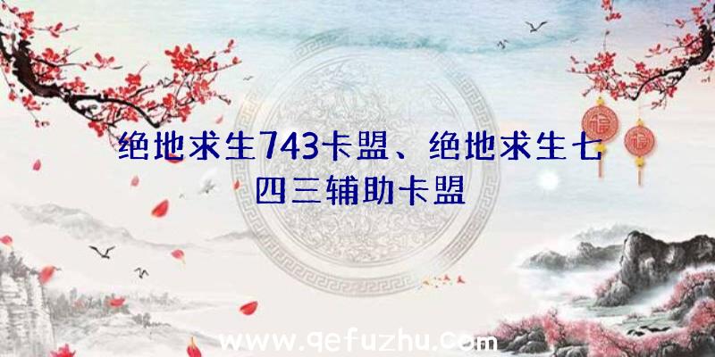 绝地求生743卡盟、绝地求生七四三辅助卡盟