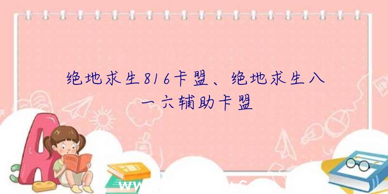 绝地求生816卡盟、绝地求生八一六辅助卡盟