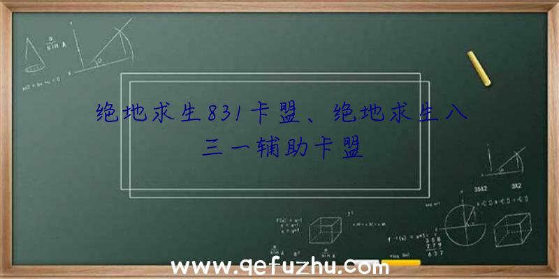 绝地求生831卡盟、绝地求生八三一辅助卡盟