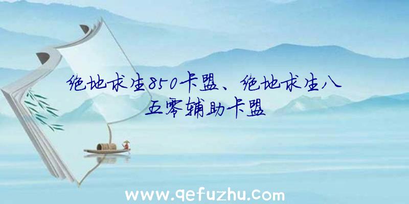 绝地求生850卡盟、绝地求生八五零辅助卡盟