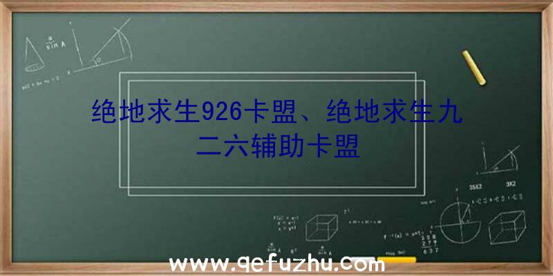 绝地求生926卡盟、绝地求生九二六辅助卡盟