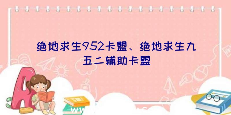 绝地求生952卡盟、绝地求生九五二辅助卡盟