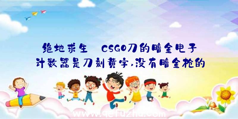 绝地求生:CSGO刀的暗金电子计数器是刀刻黄字,没有暗金枪的