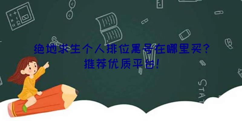 绝地求生个人排位黑号在哪里买？推荐优质平台！
