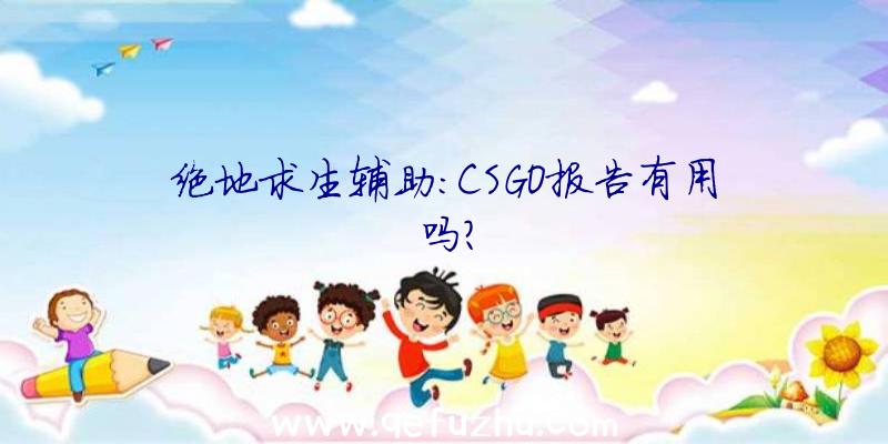 绝地求生辅助:CSGO报告有用吗？