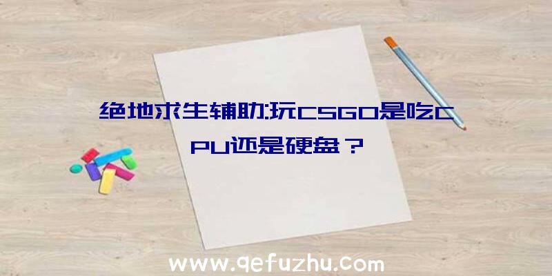 绝地求生辅助:玩CSGO是吃CPU还是硬盘？