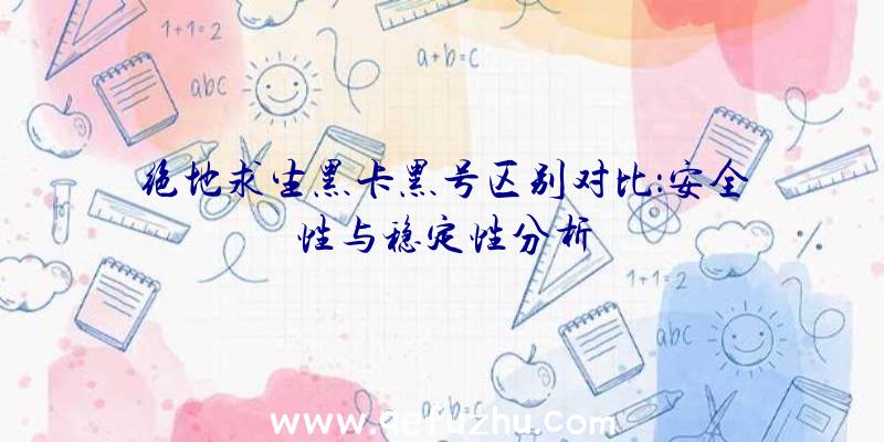 绝地求生黑卡黑号区别对比：安全性与稳定性分析