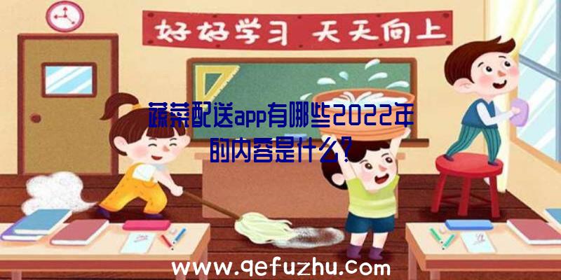 蔬菜配送app有哪些2022年的内容是什么？