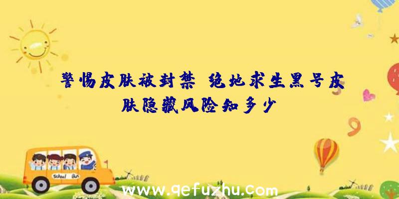 警惕皮肤被封禁：绝地求生黑号皮肤隐藏风险知多少？