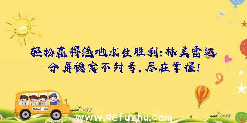 轻松赢得绝地求生胜利：林美雷达分屏稳定不封号，尽在掌握！